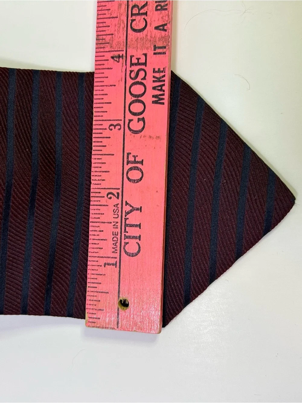 Canali Burgundy Red Striped Silk Men's Woven Tie Classic Style 3.75”
